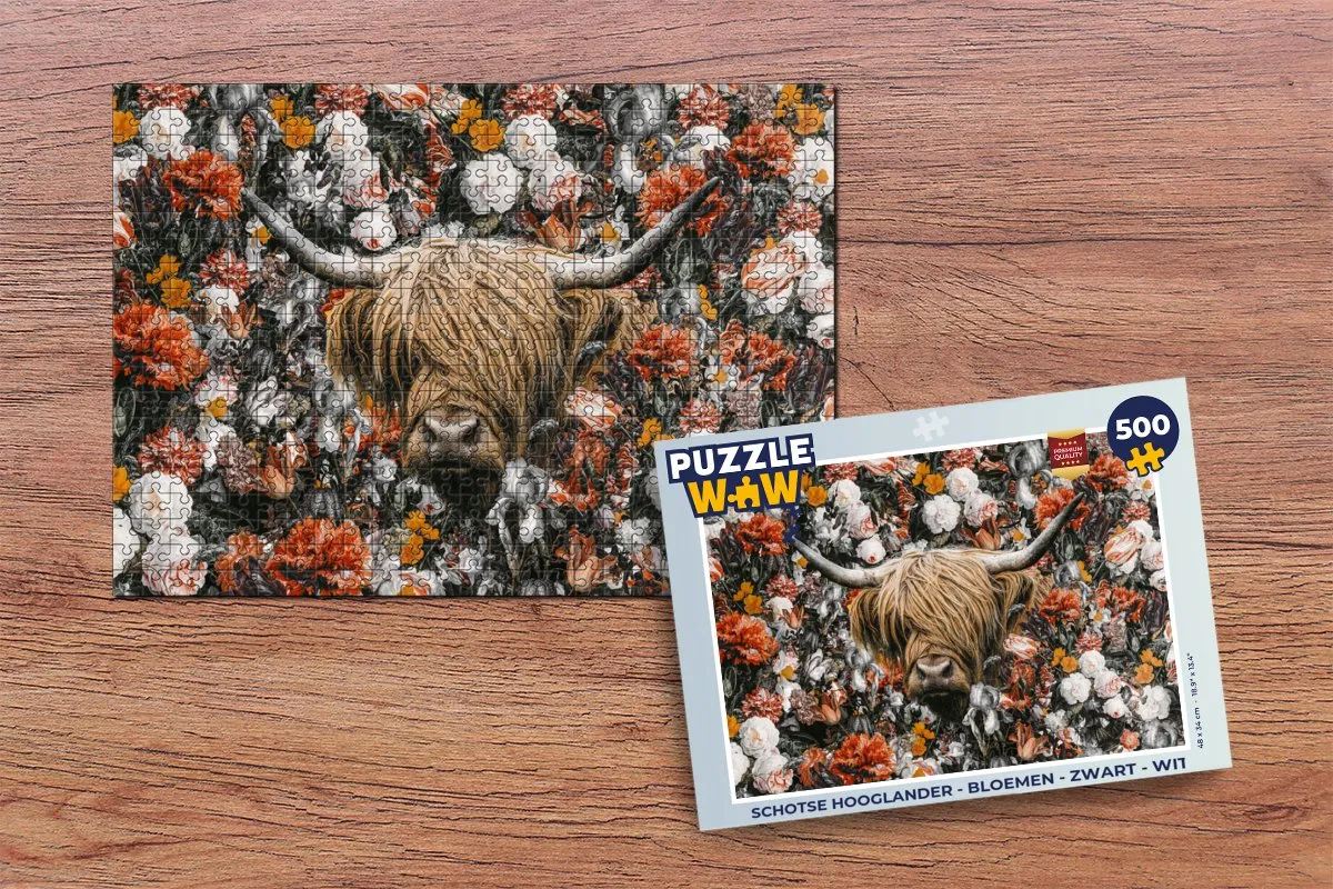 PuzzleWow Schotse Hooglander Legpuzzel 500 Stuks - Multicolor