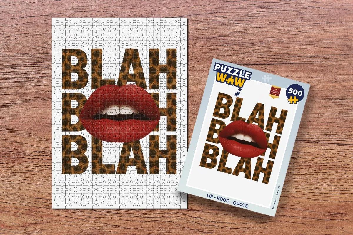 PuzzleWow Lip - Quote Legpuzzel 500 Stuks - Rood