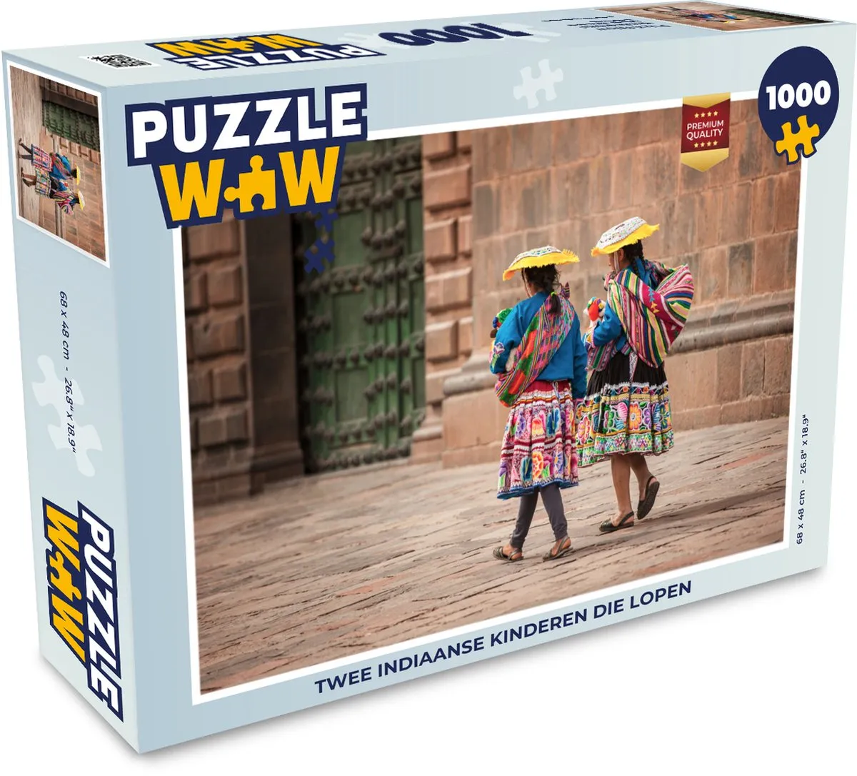 PuzzleWow Legpuzzel 1000 Stuks - Twee Indiaanse Kinderen Multicolor