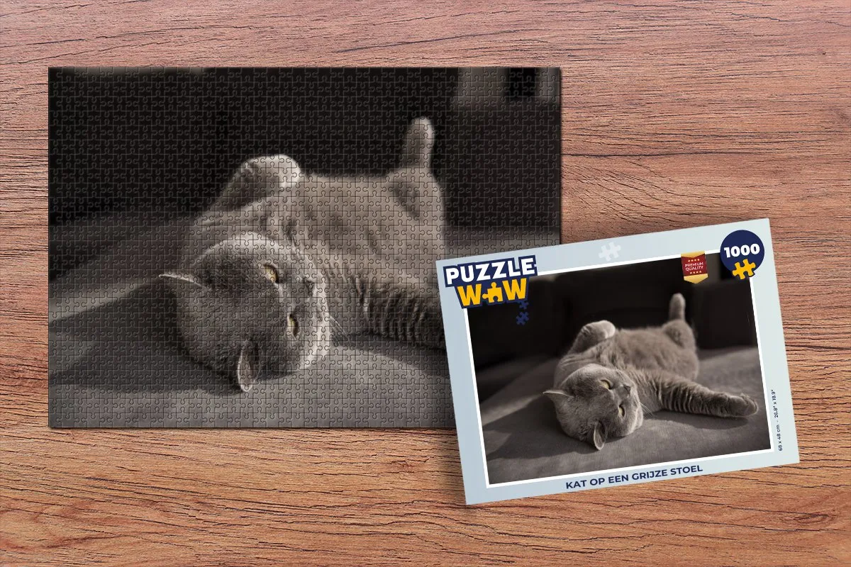 PuzzleWow Dier Poes Legpuzzel 1000 Stuks - Multicolor