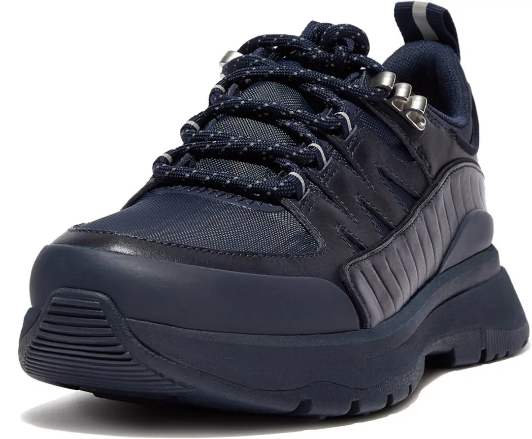 FitFlop Neo-D-Hyker outdoor sneakers van leder-mix ZWART