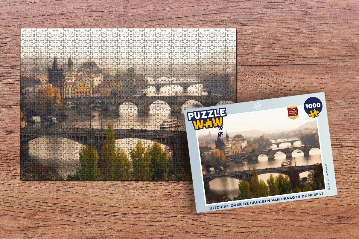 PuzzleWow Bruggen Herfst Praag Legpuzzel 1000 Stuks