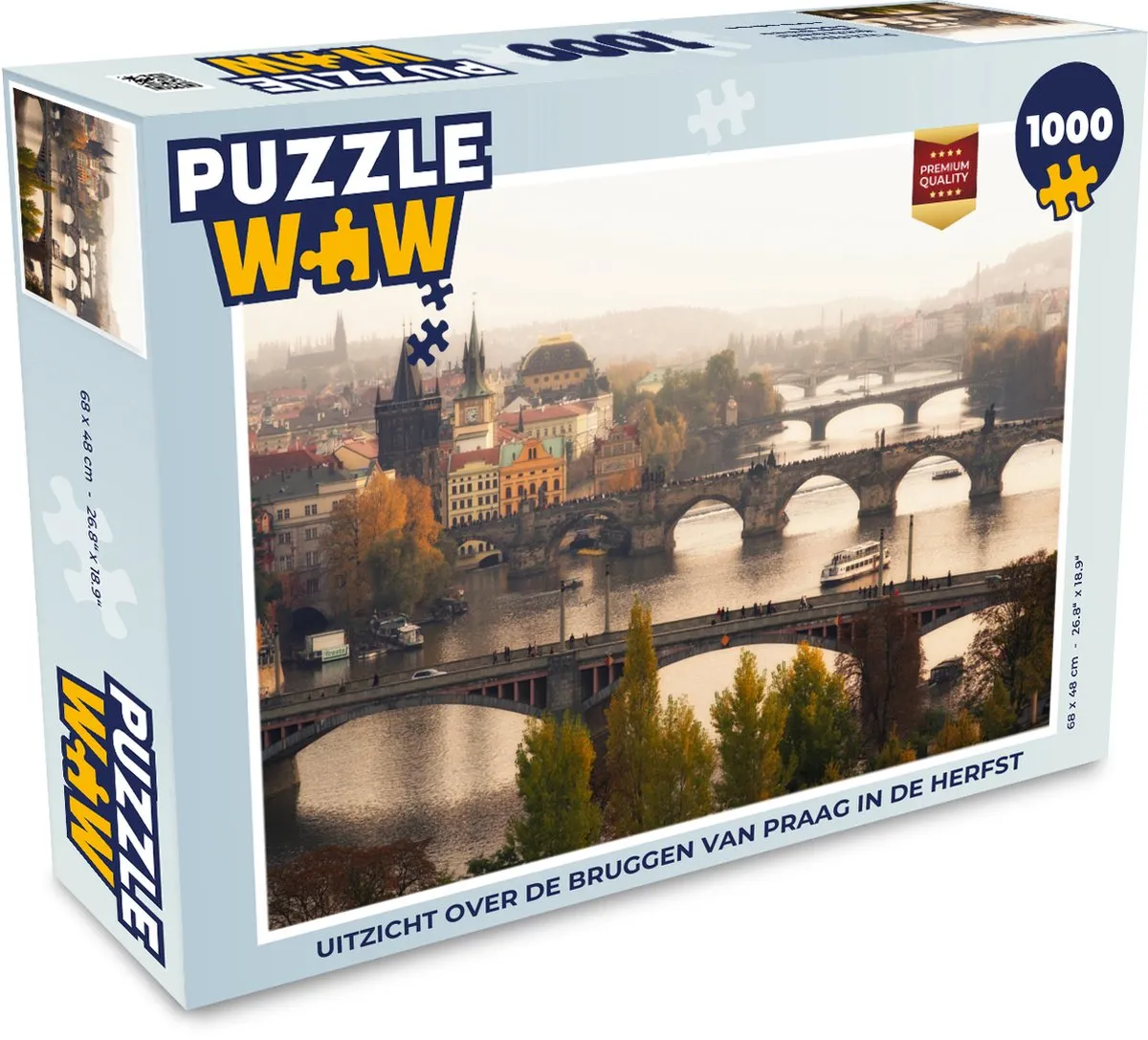 PuzzleWow Bruggen Herfst Praag Legpuzzel 1000 Stuks - Multicolor