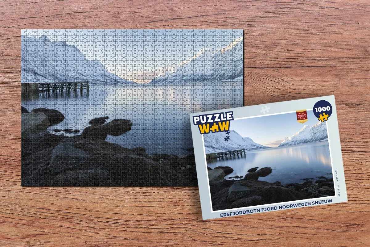 PuzzleWow Ersfjordbotn Fjord Legpuzzel 1000 Stuks - Multicolor