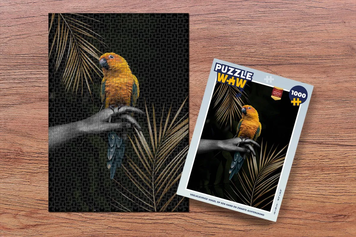 PuzzleWow Papegaai Tak Legpuzzel 1000 Stuks - Multicolor