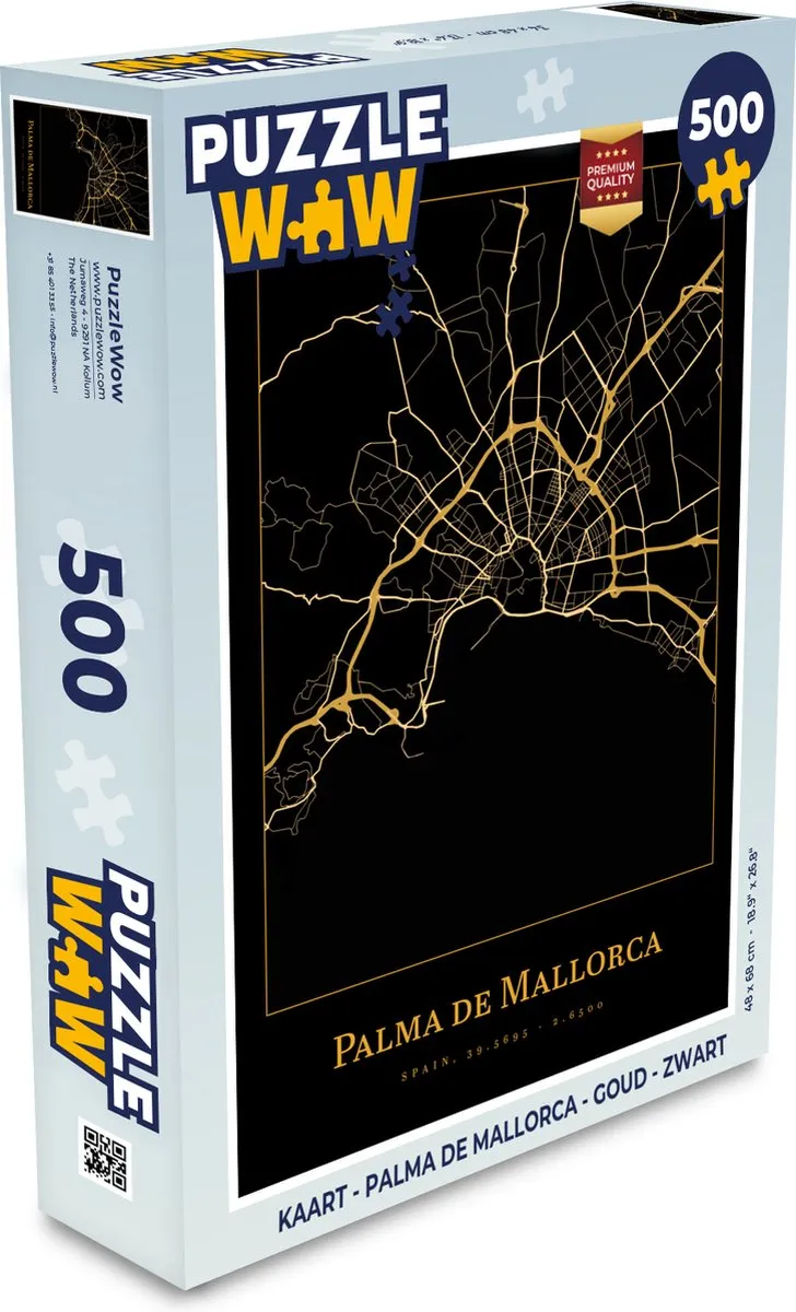 PuzzleWow Palma de Mallorca Legpuzzel 500 Stuks - Goud/Zwart