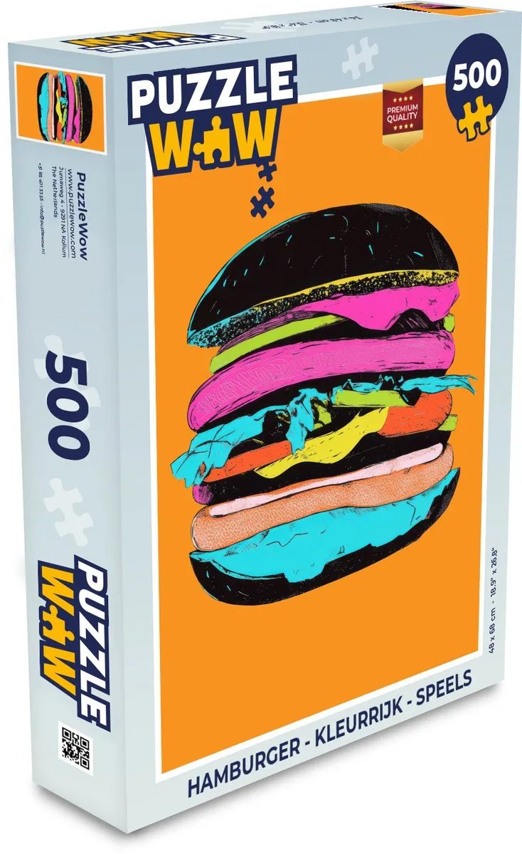 PuzzleWow Hamburger Legpuzzel 500 Stuks