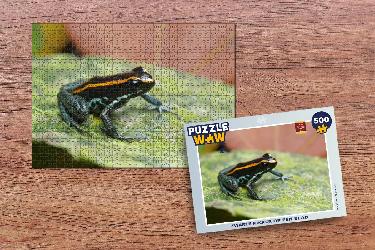 PuzzleWow Legpuzzel Zwarte Kikker 500 Stuks - Multicolor