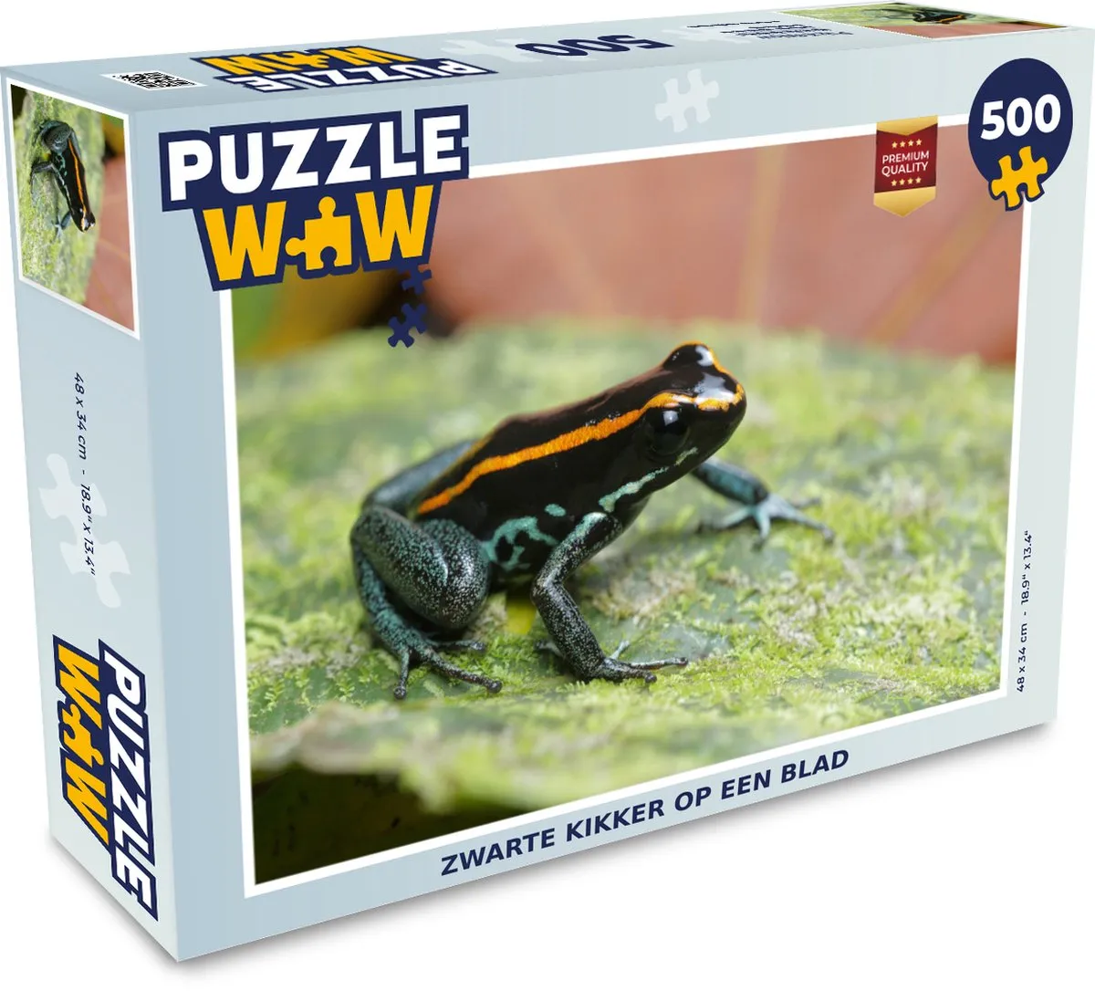 PuzzleWow Legpuzzel Zwarte Kikker 500 Stuks