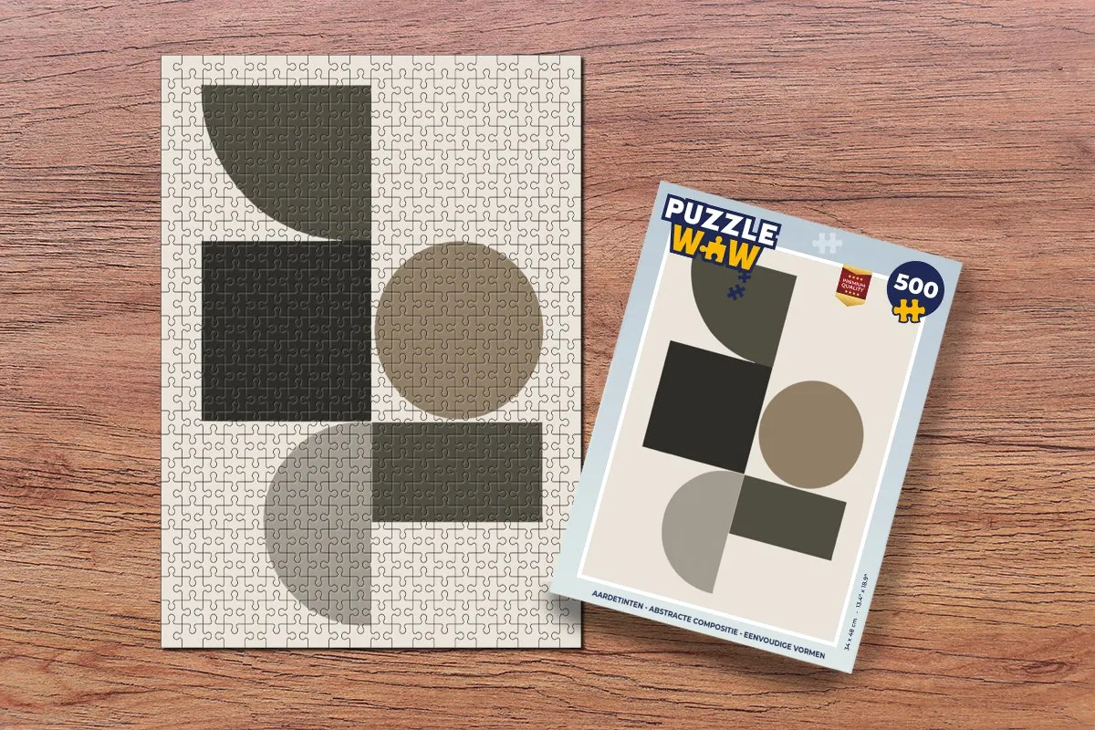 PuzzleWow Aardetinten Abstracte Compositie Legpuzzel 500 Stuks