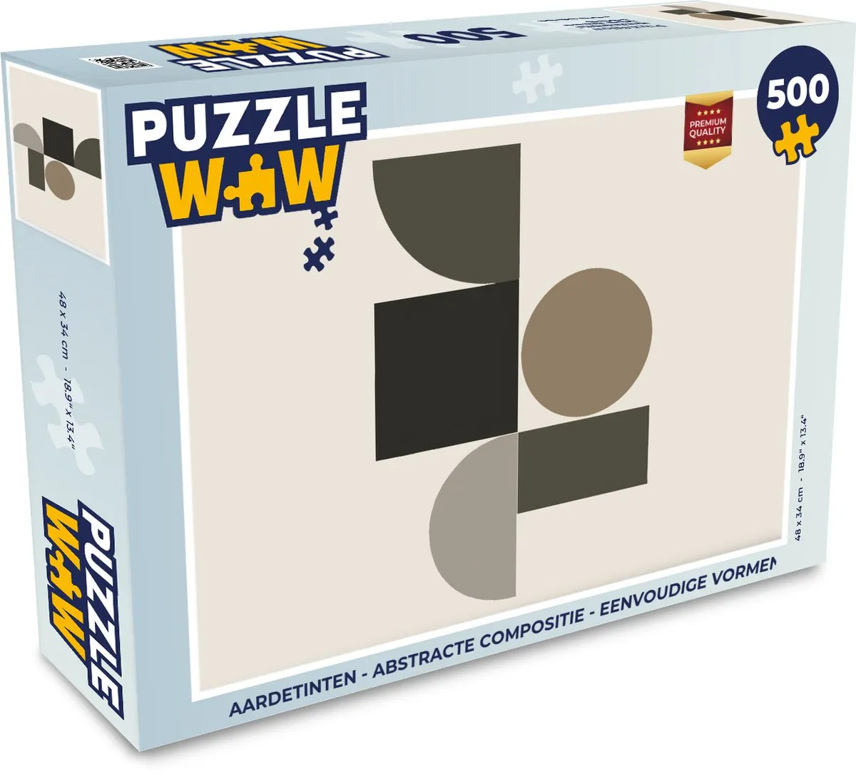 PuzzleWow Aardetinten Abstracte Compositie Legpuzzel 500 Stuks