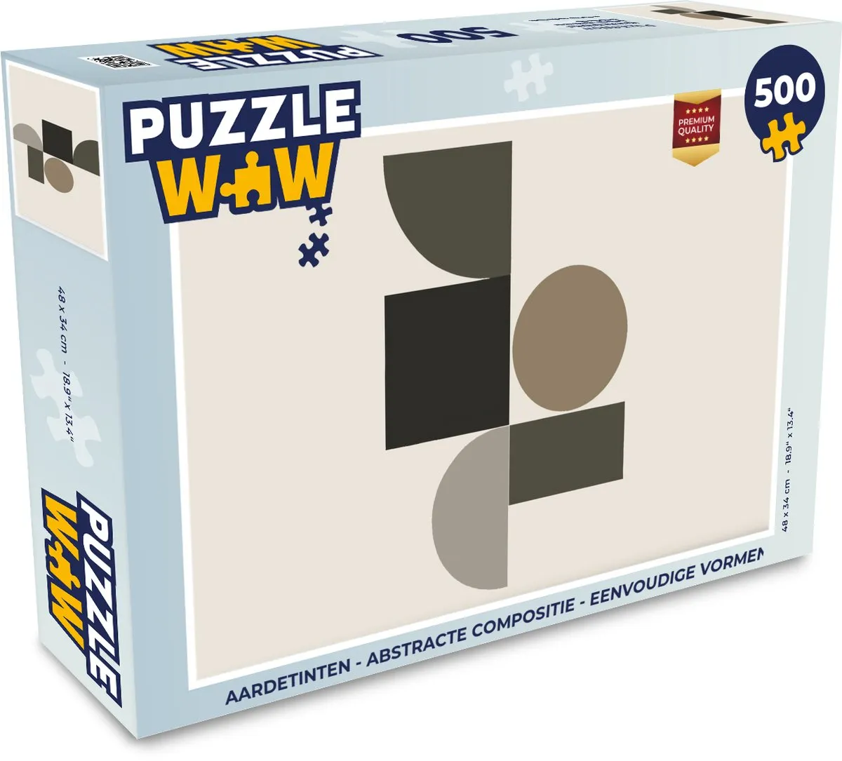 PuzzleWow Aardetinten Abstracte Compositie Legpuzzel 500 Stuks