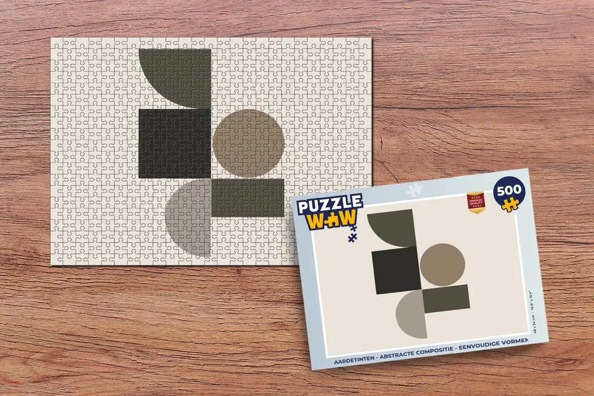 PuzzleWow Aardetinten Abstracte Compositie Legpuzzel 500 Stuks