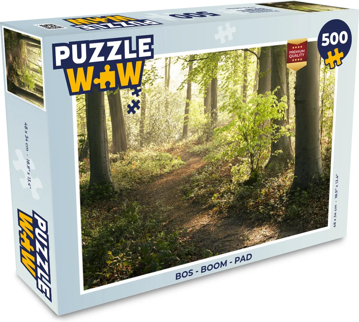 PuzzleWow Bos Bomen Pad Zon Planten Bladeren Natuur Legpuzzel 500 Stuks - Multicolor