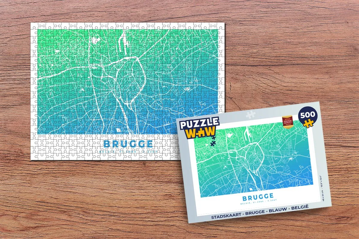 PuzzleWow Brugge Legpuzzel 500 Stuks - Multicolor