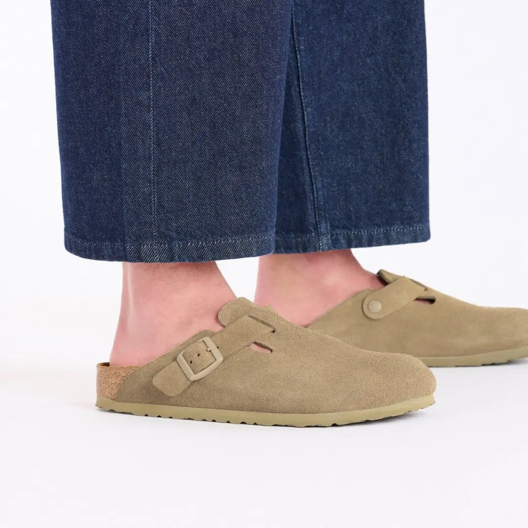 Birkenstock Boston Slides - Maat 45 - Kaki - afbeelding 6 van 6