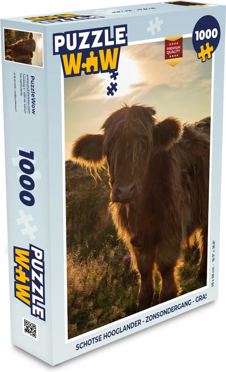 PuzzleWow Schotse Hooglander Legpuzzel 1000 Stuks