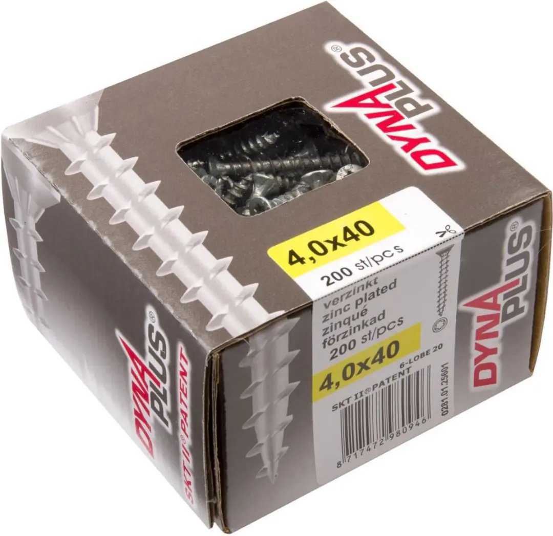 Dynaplus Unischroef 0281.01.25202 TX20 - 4x30/18mm - 200 Stuks - Grijs - afbeelding 2 van 6