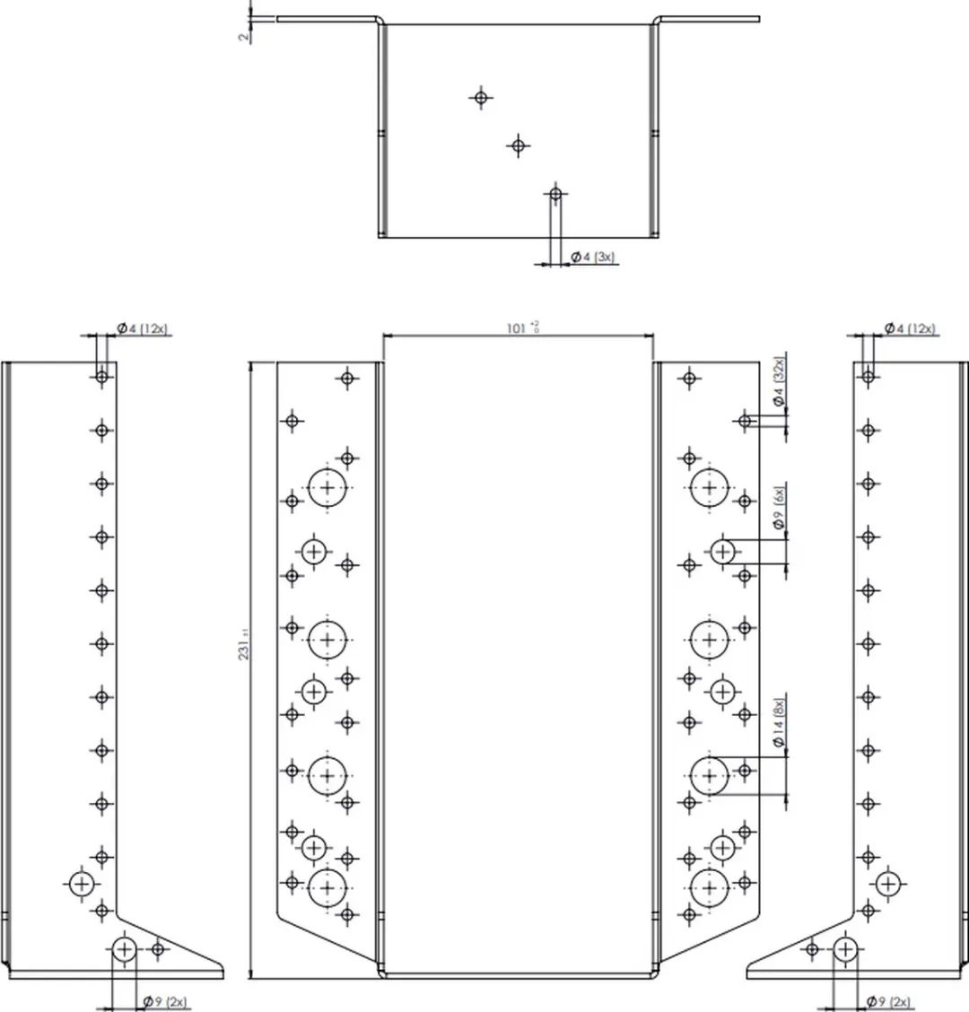GB Raveeldrager Zwaar 560x100x230mm 2mm - SV 078780 - afbeelding 3 van 4