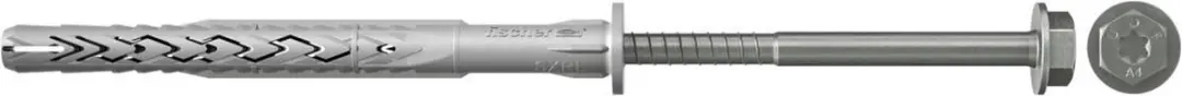 Fischer 50x SXRL 140mm Zeskantbout U-ring RVS A4