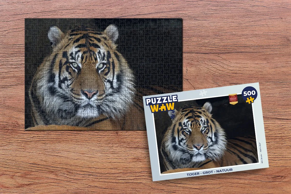 PuzzleWow Tijger Grot Legpuzzel 500 Stuks - Multicolor