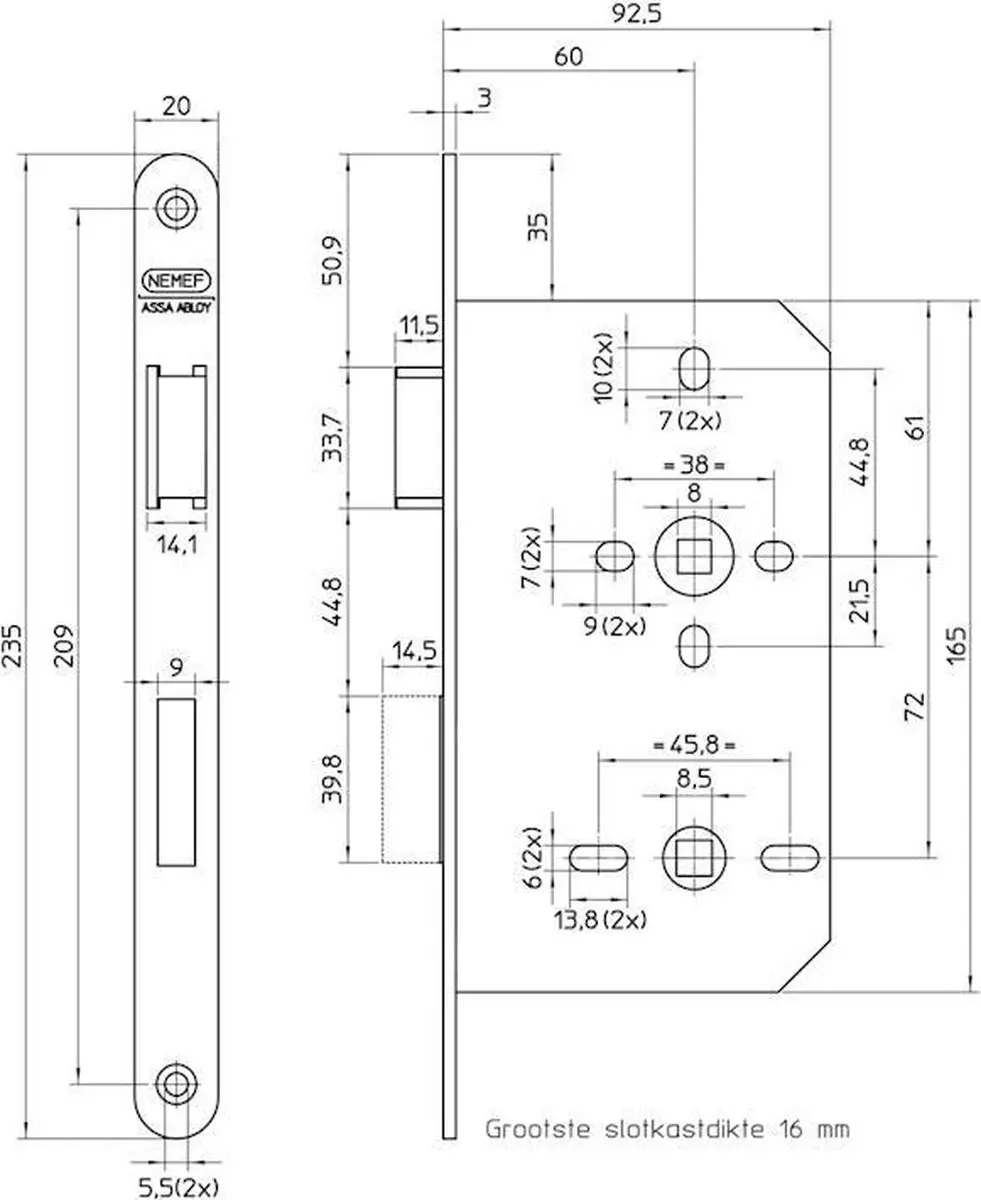 Nemef V/B Slot Type 644/66-KV-60 DIN Links - Wit - afbeelding 6 van 6