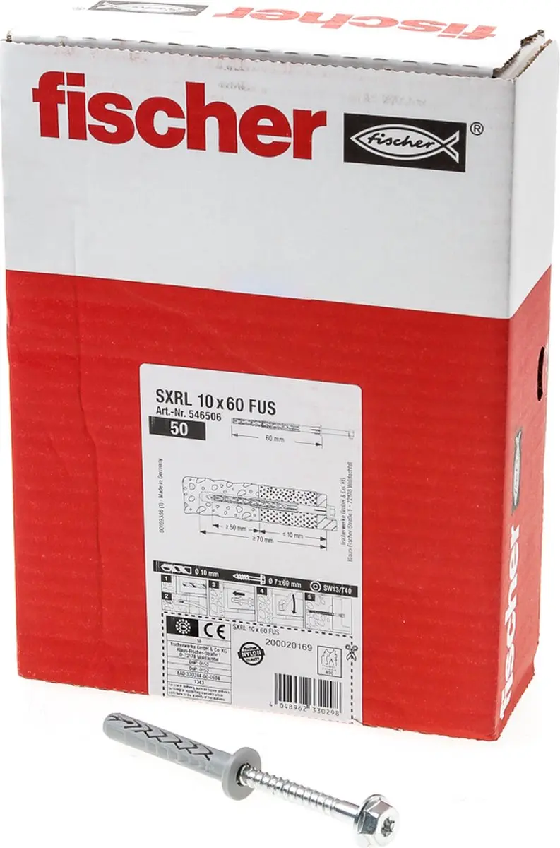 Fischer SXRL 10x60 FUS Kozijnplug - 50 Stuks - afbeelding 5 van 6