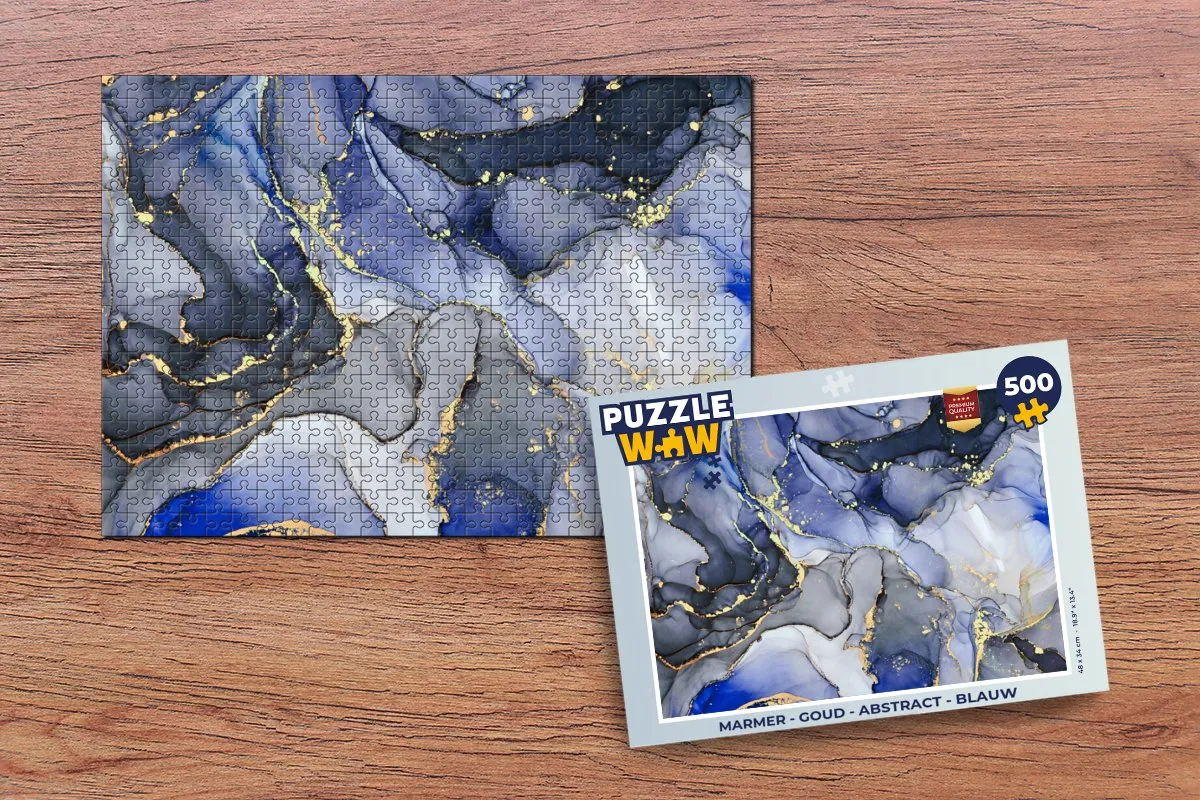 PuzzleWow Marmer Abstract Legpuzzel 500 Stuks - Multicolor