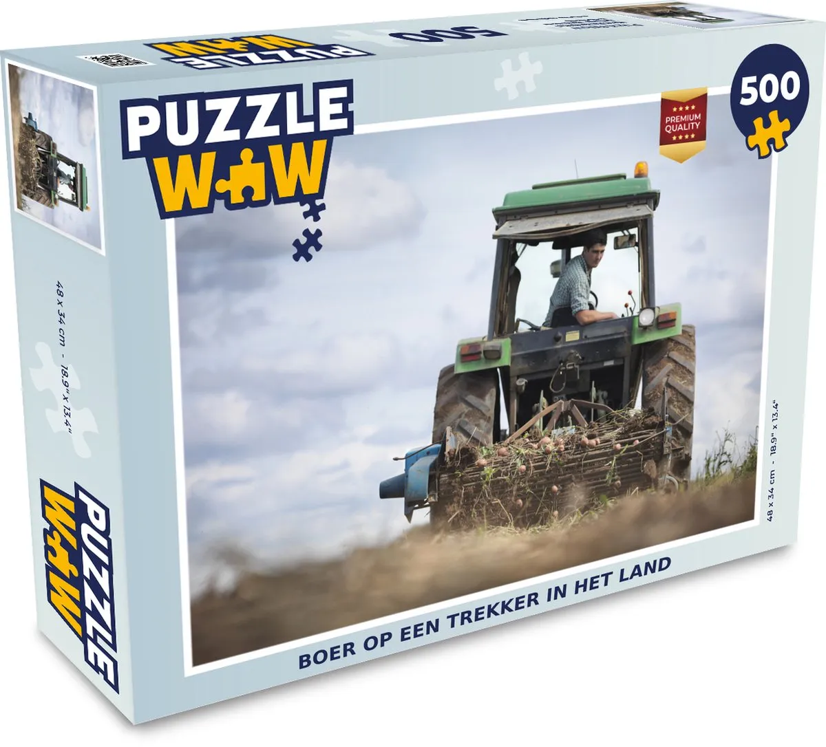 PuzzleWow Trekker Boer Wolken Legpuzzel 500 Stuks