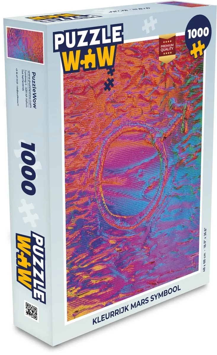 PuzzleWow Legpuzzel Kleurrijk Mars Symbool 1000 Stuks - Multicolor
