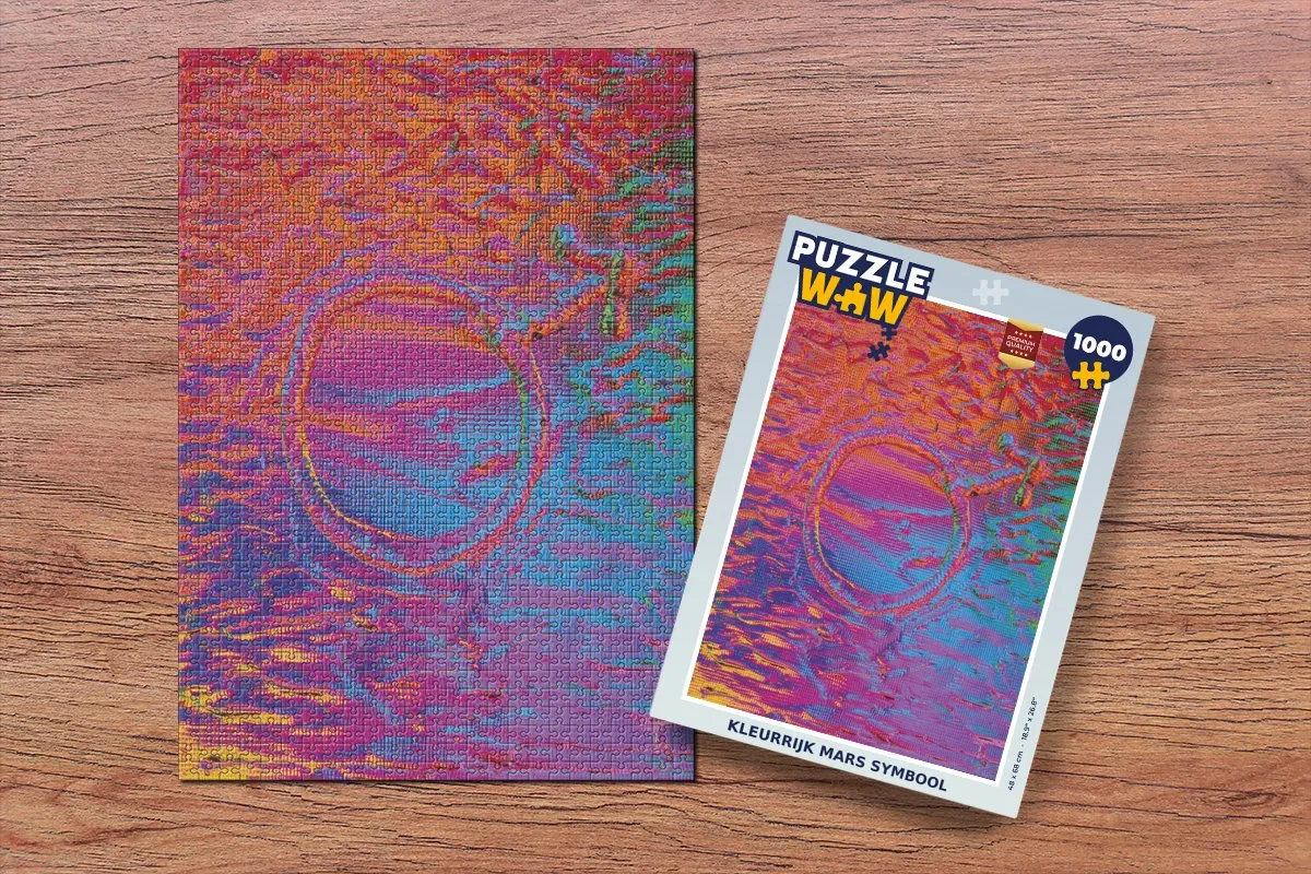 PuzzleWow Legpuzzel Kleurrijk Mars Symbool 1000 Stuks - Multicolor