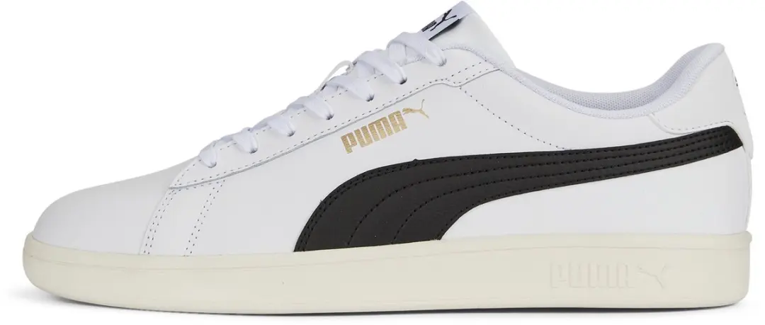 PUMA Smash 3.0 L Unisex Sneakers - 46 - Wit/Zwart/Goud - afbeelding 6 van 6