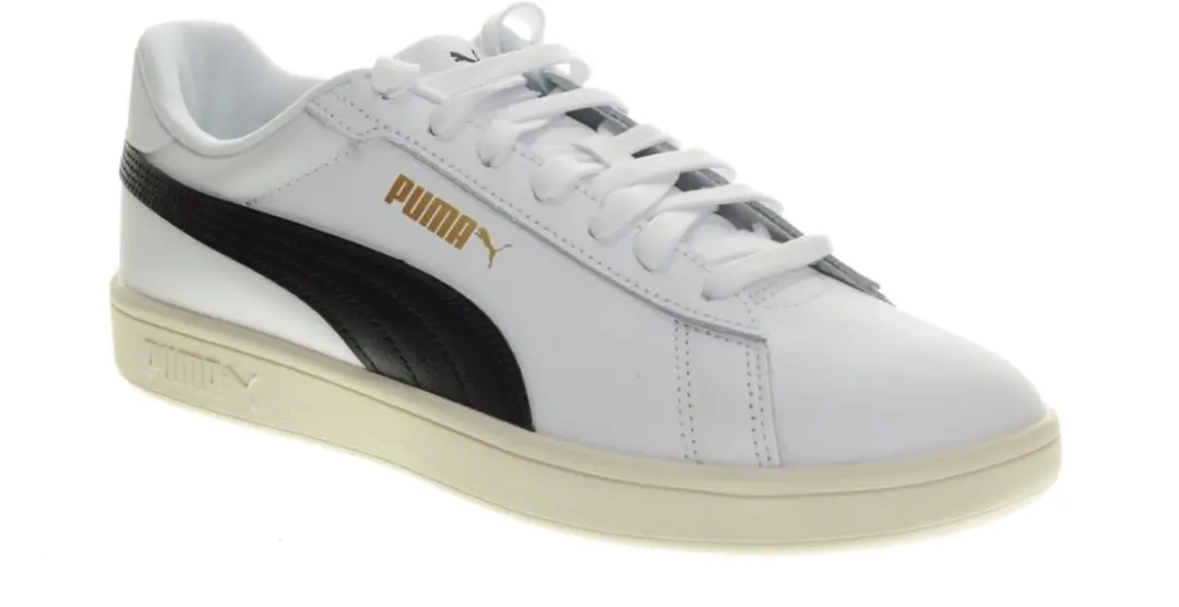 PUMA Smash 3.0 L Unisex Sneakers - 46 - Wit/Zwart/Goud