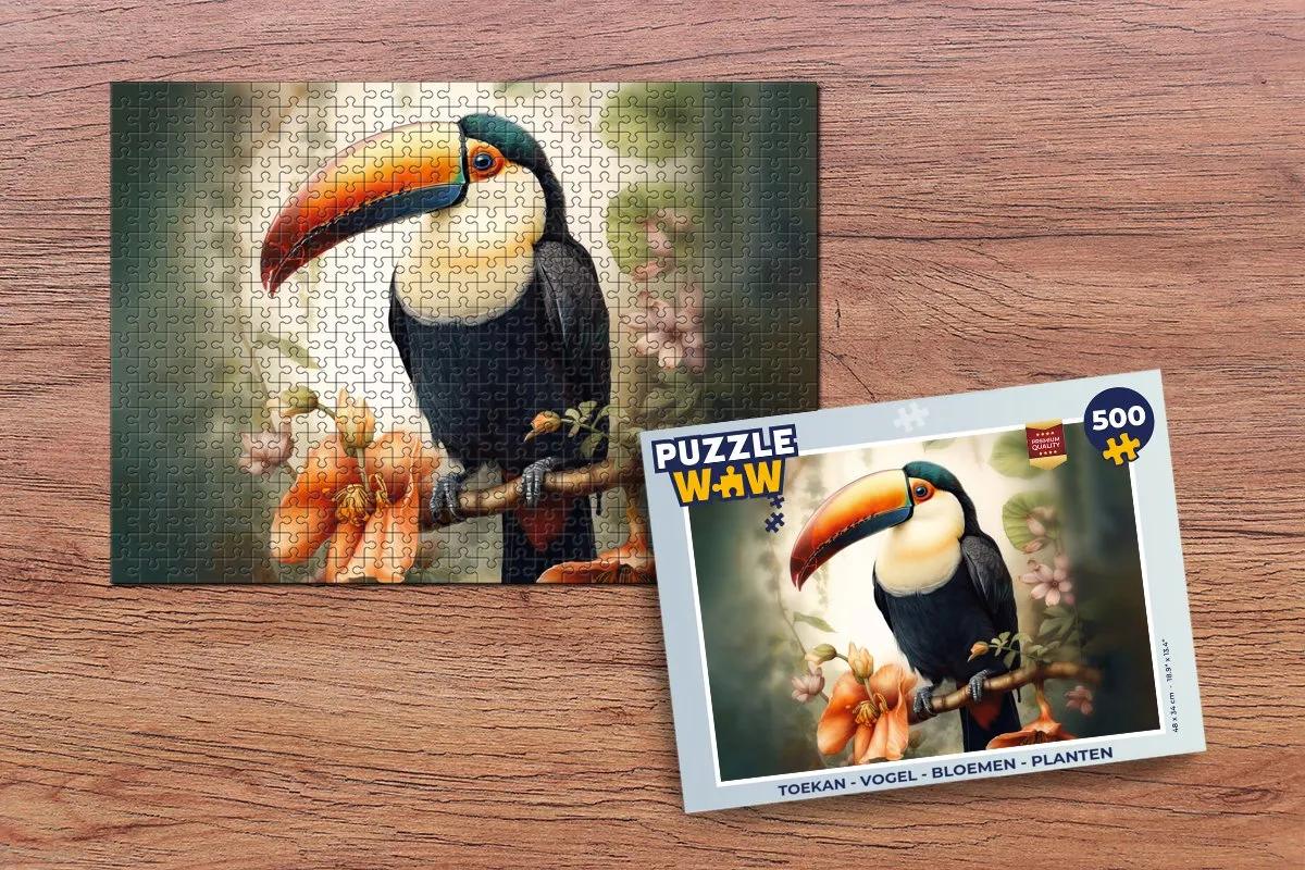 PuzzleWow Toekan Legpuzzel 500 Stuks - Multicolor