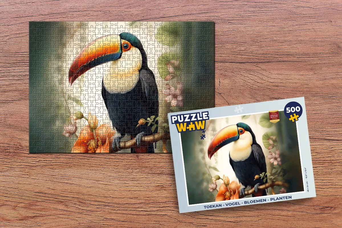 PuzzleWow Toekan Legpuzzel 500 Stuks - Multicolor