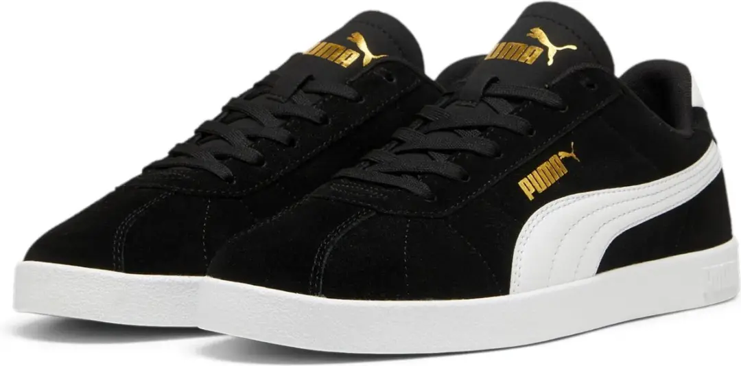 PUMA Club II Unisex Sneakers - 43 - Zwart/Wit/Goud - afbeelding 2 van 6
