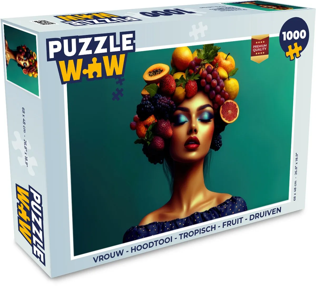 PuzzleWow Vrouw Hoodtooi Tropisch Fruit Legpuzzel 1000 Stuks