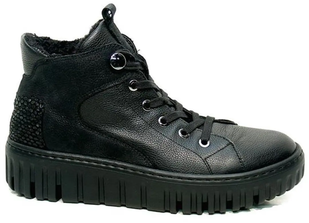 Waldlaufer halfhoge sneaker Wijdte H 941804.401.001 Zwart/Combi - afbeelding 4 van 6