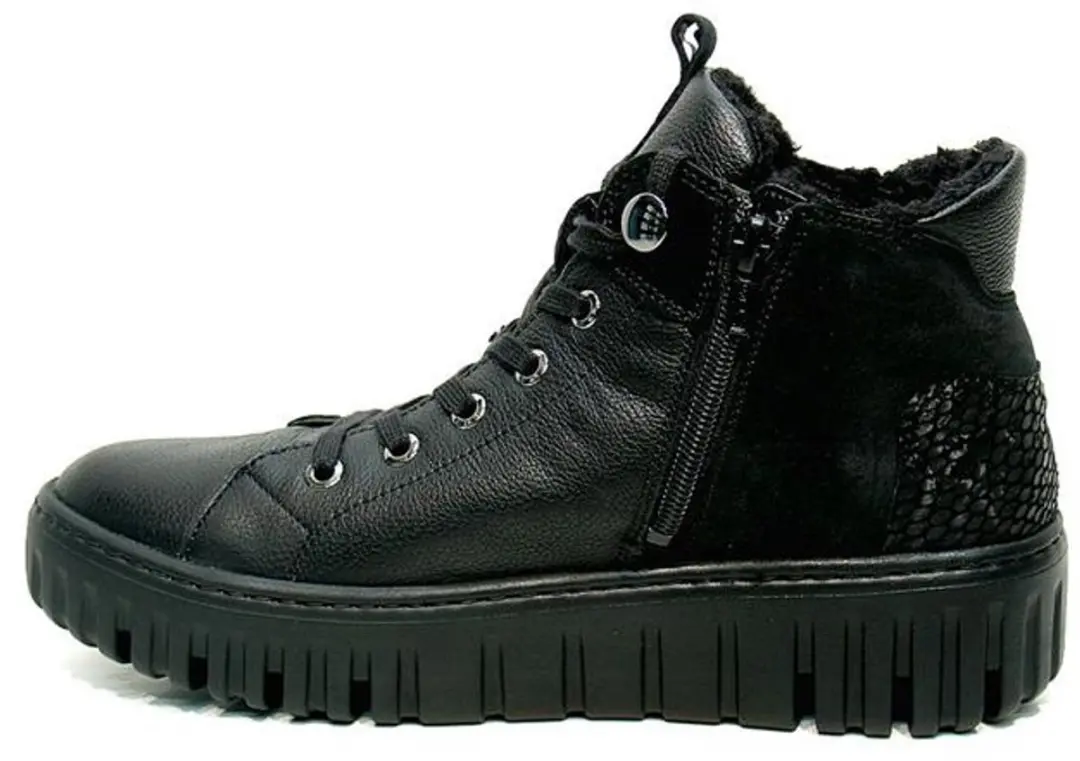 Waldlaufer halfhoge sneaker Wijdte H 941804.401.001 Zwart/Combi - afbeelding 3 van 6