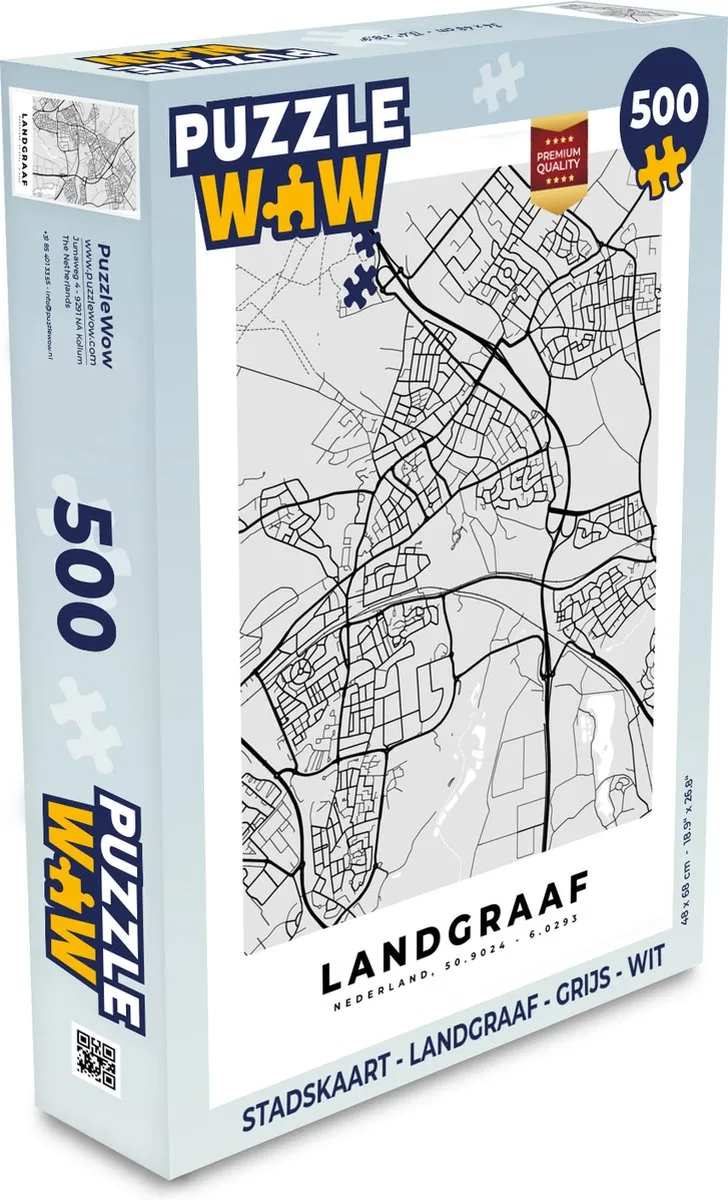 PuzzleWow Stadskaart Landgraaf Legpuzzel 500 Stuks