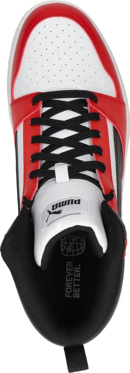 PUMA Rebound v6 Unisex Sneakers - 45 - Wit/Zwart/Rood - afbeelding 4 van 6
