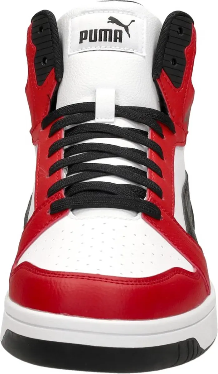 PUMA Rebound v6 Unisex Sneakers - 45 - Wit/Zwart/Rood - afbeelding 2 van 6
