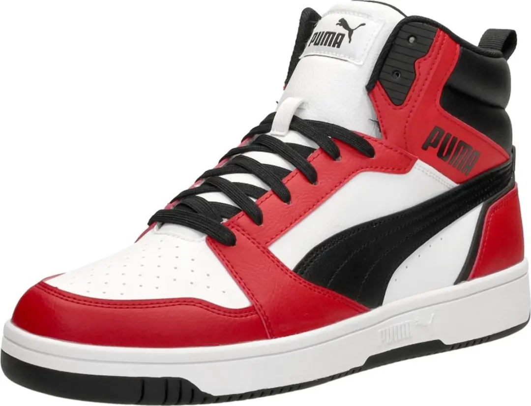 PUMA Rebound v6 Unisex Sneakers - 45 - Wit/Zwart/Rood - afbeelding 3 van 6