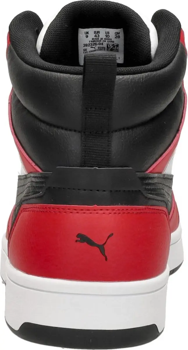 PUMA Rebound v6 Unisex Sneakers - 45 - Wit/Zwart/Rood - afbeelding 6 van 6