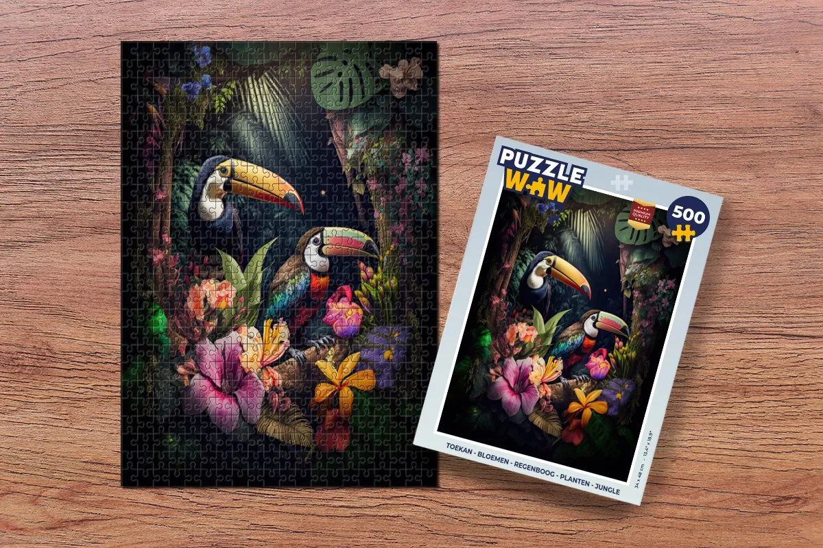 PuzzleWow Toekan Legpuzzel 500 Stuks - Multicolor
