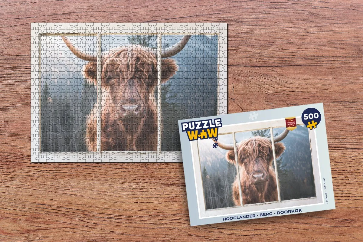 PuzzleWow Hooglander Legpuzzel 500 Stuks - Multicolor