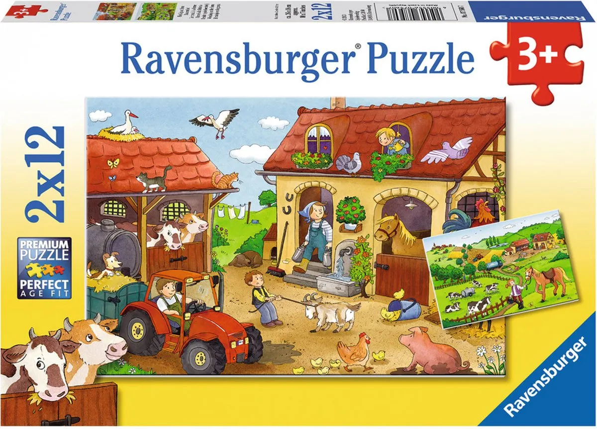 Ravensburger Drukte op de Boerderij Puzzel
