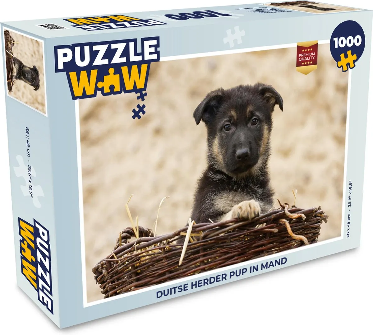 PuzzleWow Duitse Herder Pup Legpuzzel 1000 Stuks - Multicolor