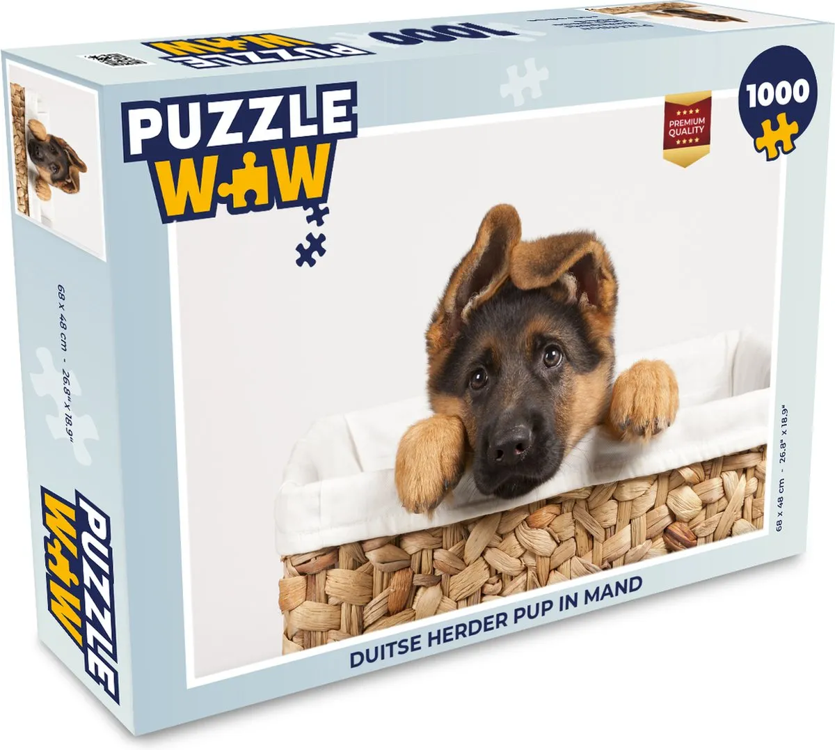PuzzleWow Duitse Herder Pup Legpuzzel 1000 Stuks - Multicolor