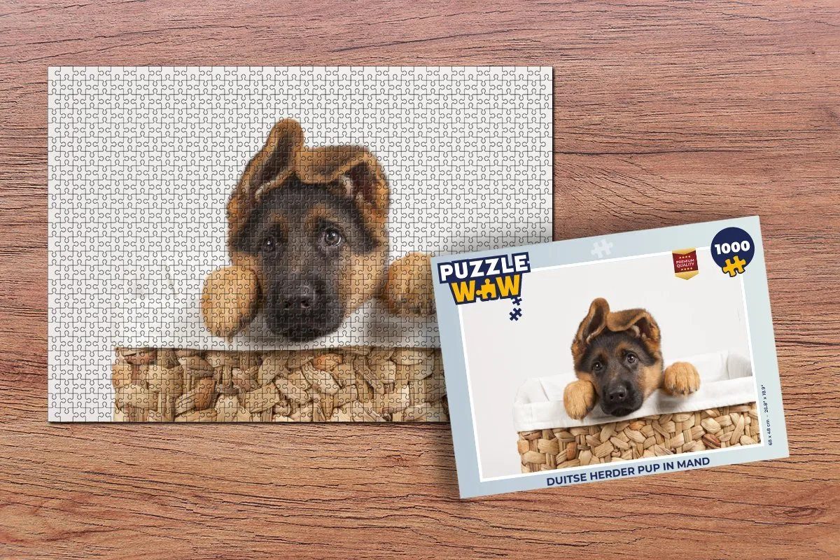 PuzzleWow Duitse Herder Pup Legpuzzel 1000 Stuks - Multicolor